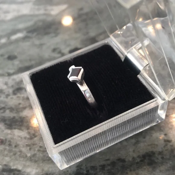 Sterling Angular Ring with Brown Red Stone Sz 9.5 - Picture 2 of 5